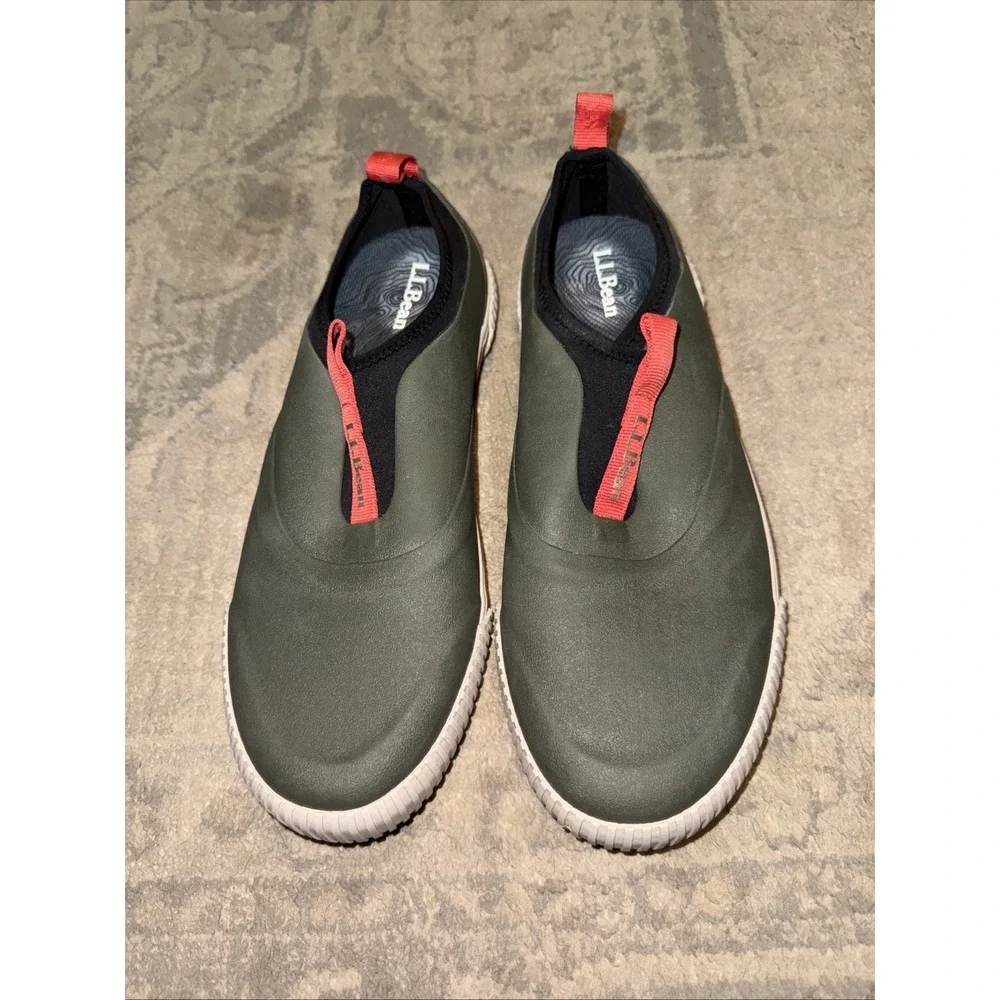 LL Bean Mens Sz 8.5 Wellie‎ Sport Water Shoes Slip-On Green 515788